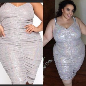 Know My Name Metallic Midi Dress - Silver